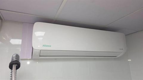 Wall-mounted split unit indoors
