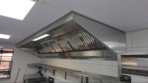 Stainless steel kitchen extract canopy