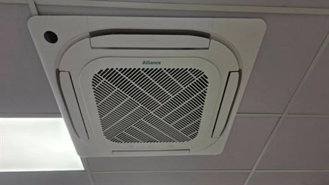 Cassette air conditioner in a ceiling