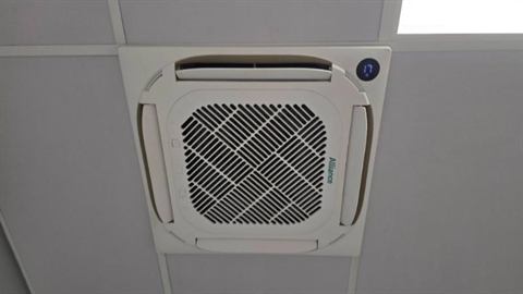Cassette air conditioner in a ceiling