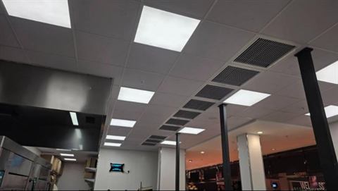 Kitchen extract canopy in a store bakery