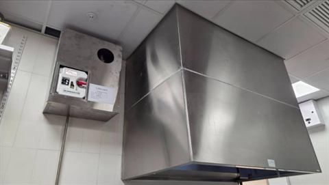 Stainless steel kitchen extract canopy