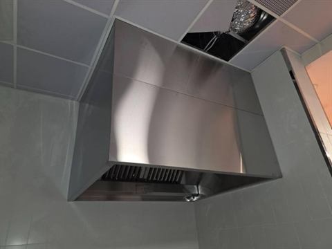 Stainless steel kitchen extract canopy