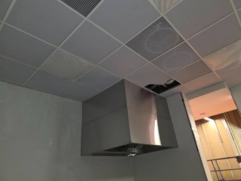 Stainless steel kitchen extract canopy