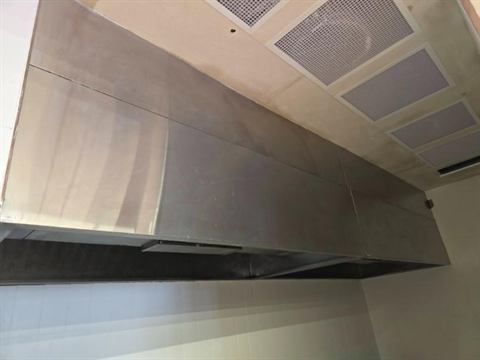 Stainless steel kitchen extract canopy