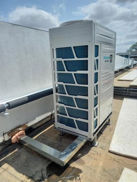VRF outdoor unit on a rooftop
