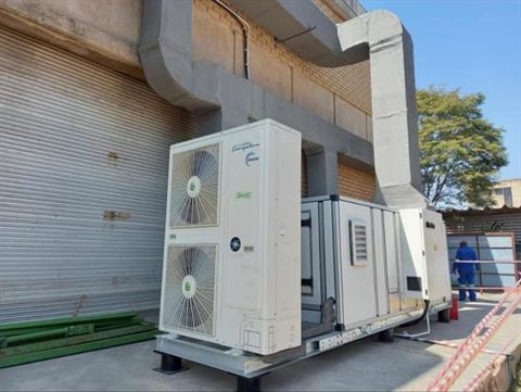 Packaged unit with supply and return ducting