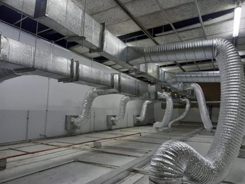 Ducting with flexible connections in a roof void