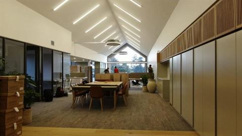 Finished open-plan office with concealed air conditioning