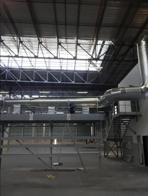 Ducting in a large warehouse